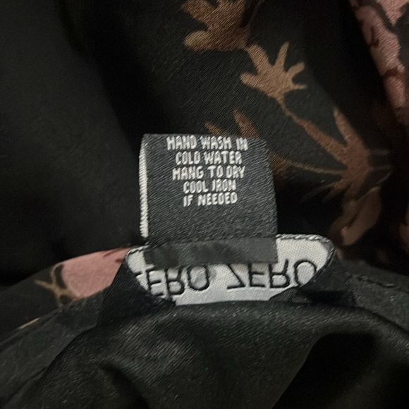 Vintage Zero Zero Y2K Floral Black Midi Skirt Size L 90’’s Whimsigoth Grunge - Picture 10 of 10